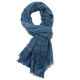 Foreign Trade European and American Men's 2022 New Yarn-Dyed Striped Scarf Men's Winter Solid Color Cotton and Linen Scarf Facto