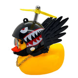 Rubber Duck Toy Car Ornaments Yellow Duck Car Dashboard Decorations Motor Accessories Yellow Duck Ornaments with Helmet for Bike