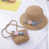 Summer Baby Straw Hat With Handbag Flower Breathable Beach Hat Bags Kids Hat Boy Girls Sun Visor UV protection panama Hat gorras