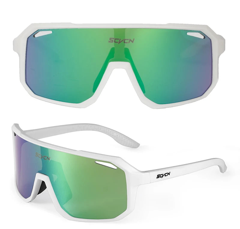 SCVCN New Riding Cycling Sunglasses Outdoor Sports Running Goggles Men's Mtb Bicycle Glasses Women Cycling Eyewear 1 Lens