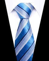 High-quality Wedding Ties For Men Fashion New Style Blue Strip Print Neckties Daily Office Apparel Accessories Gift For Man