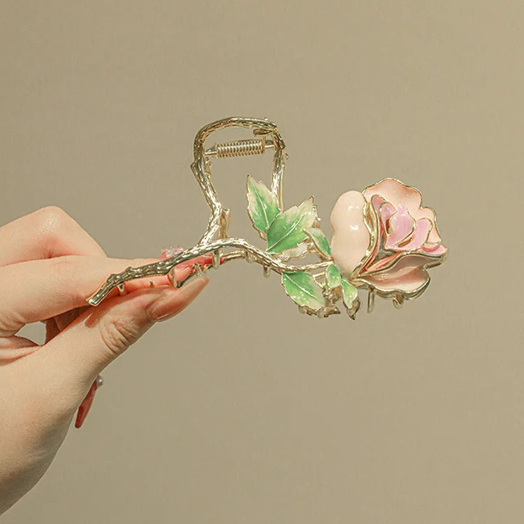 New Women Metal Hair Claw Elegant Gold Flowers Hair Clips Barrette Crab Headband Ponytail Clip Headwear hair accessories tiara
