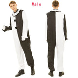 Terrifierr Cosplay Costume Female/Male Horror Carnival Party Skin-Tight Black White Killer Clowns Jumpsuit for Halloween Costume