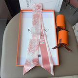 Women's Daily Wear Headbands Bags Handles Silk Scarves Simulated Silk Streamers French Versatile Headbands Scarves Gifts