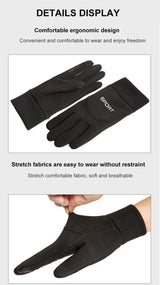 LOOGDEEL Skiing Gloves Waterproof Windproof Winter Cycling Running Ski Warmth Sports Gloves Touch Screen Full Fingers Non-Slip