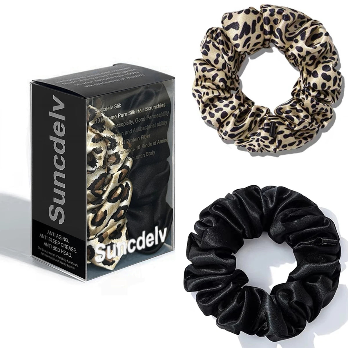 2PCS 3.5CM Mulberry Silk Scrunchies Women Grils Hair Ties for Hair Sleep No Damage Hairband Curly Hair Elastics Ponytail Holder