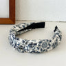 New Bohemian Paisley Print Headbands Cross Knot Wide Hairbands For Women Retro Style Elegant Hair Hoops Non-slip White Navy