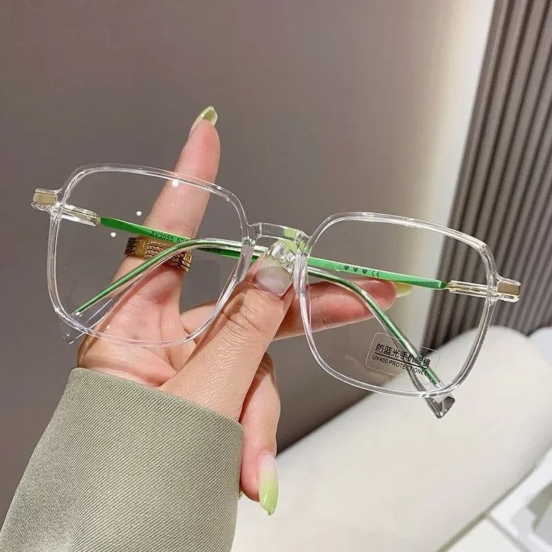 Anti Blue Light Blocking Glasses Oversized Square Reading Glasses for Women Men TR Frame High-definition Presbyopia Eyewear