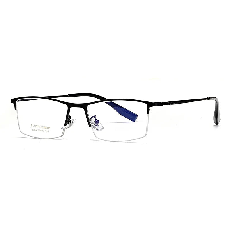 2023 New Titanium Half Frame Glasses Business Square Eyeglass Frames Myopia Hyperopia Prescription Eyeglasses Eyewear