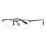 2023 New Titanium Half Frame Glasses Business Square Eyeglass Frames Myopia Hyperopia Prescription Eyeglasses Eyewear