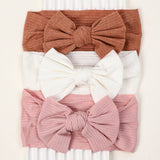 3Pcs/Lot Knit Baby Headband Bow Newborn Elastic Soft Nylon Headbands For Baby Girl Turban Infant Hair Accessories Kids Headwear