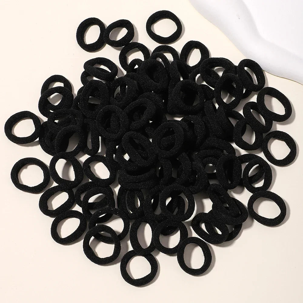 LOVEKIKI 50Pcs Elastic Hair Bands Girls Hair Accessories Mini Colorful Nylon Headband Kids Ponytail Holder Scrunchie Ornaments
