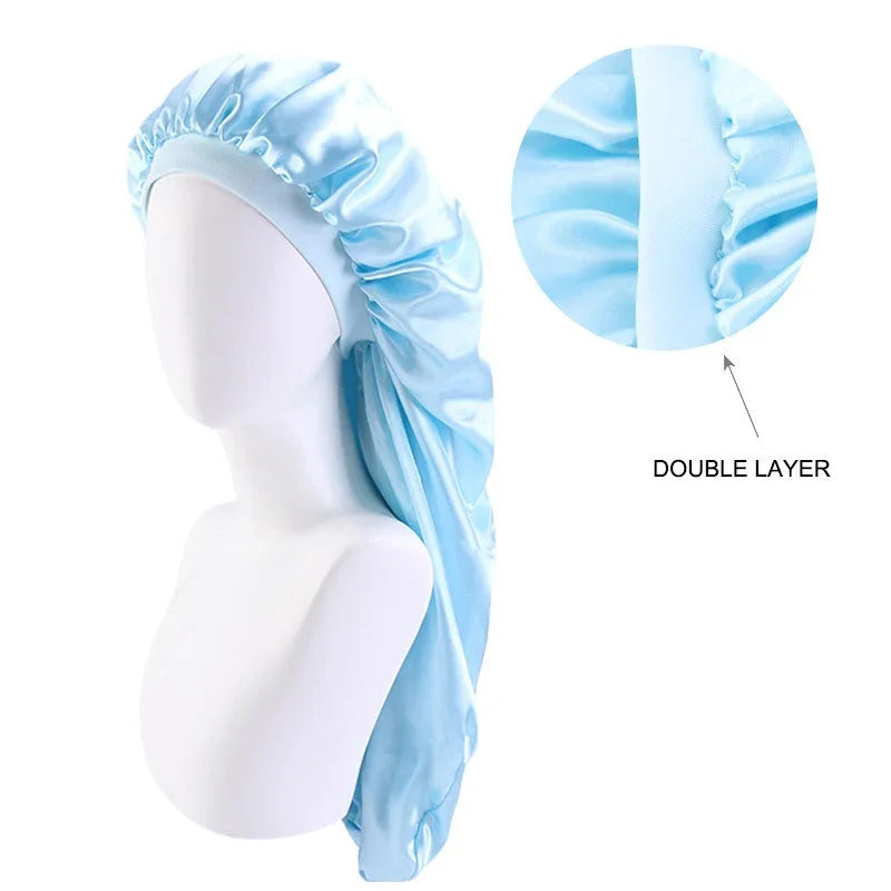 Unisex Elastic Bonnet Long Hair Sock Dreadlock Braids Cap Sleep Hats Head Wrap Turban Night Cap Hair Care Nightcap for Women Men
