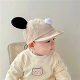 Cute Bear Ear Baby Hat Kids Boy Girl Soft Cotton Peaked Bonnet Caps Children Cartoon Casual Sun Visor Hats