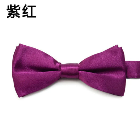 Fashion Kids Solid Color Bow Ties Imitation Silk Student Bowties Soft Black Red Butterfly Bowknot Wedding Party Cute Pet Cravat