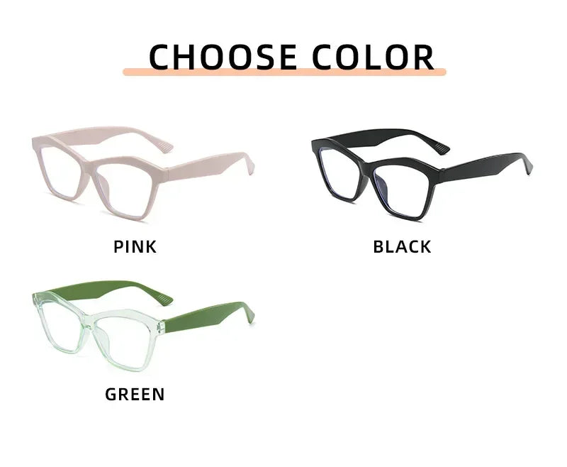 Retro Men Women Clear Lens Presbyopia Glasses Personalized Cat Eye Reading Glasses Blue Light Blocking Eye Protection Eyewear