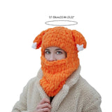 Winter Cartoon Knitting Hat Cute Animal Ear Cosplay Hat Outdoor Sport Hat Woolen Caps Windproof Headwear Balaclava Photo Props
