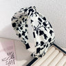 Elegant Floral Black White Hairbands for Women Girls Wide Edge Soft Hair Hoops Big Bowknot Cross Headband Hair Styling Tool Gift