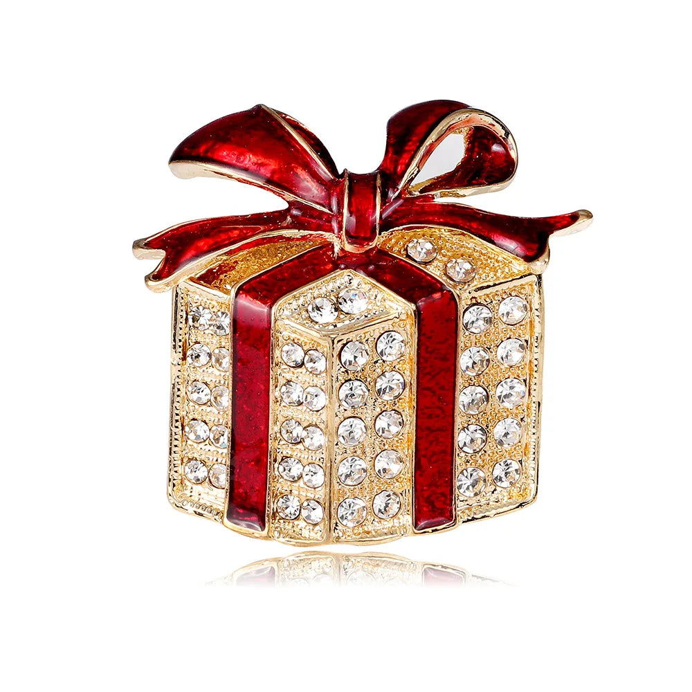 Christmas brooch apple snowflake bow cane candy ice cream gift pine cone pin men and women accessories