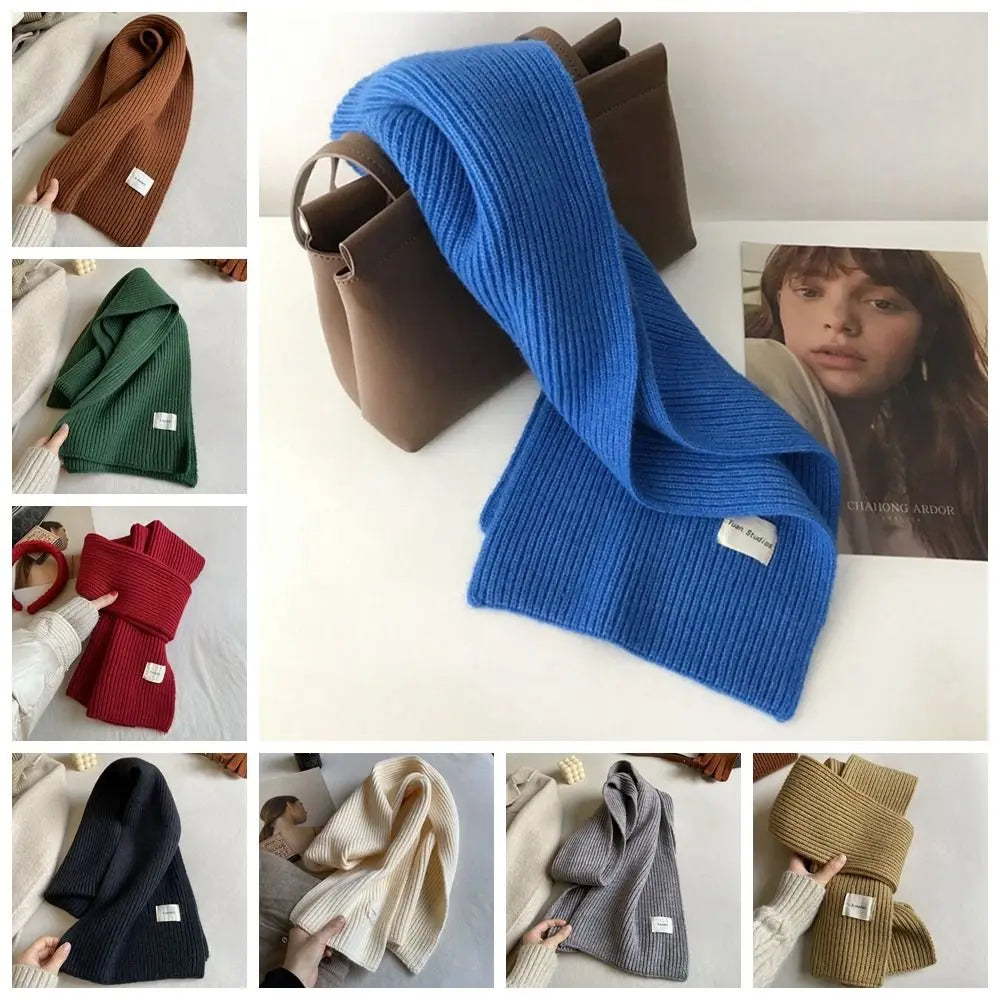 Knit Wool Scarf Cashmere Shawl New Year Scarf Winter Cashmere Scarves Solid Color Korean Style Scarves Red Knitted Shawl