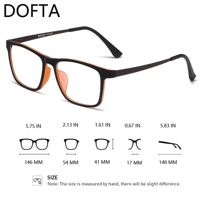DOFTA Ultralight TR90 Glasses Frame Men Optical Myopia Eyeglasses Male Plastic Titanium Prescription Eye Glasses 5196A