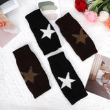 Y2K Fashion Knitted Winter Gloves Ins Korean Women Half Finger Warm Woolen Gloves Pentagram Star Fingerless Hand Warmer Mitten