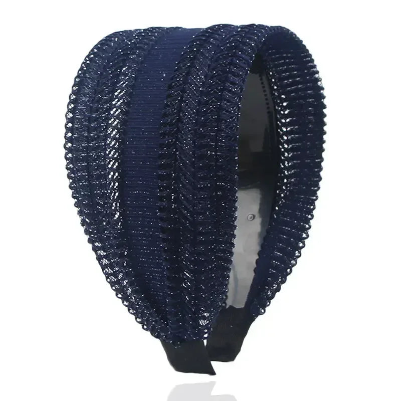 Women's Hair Band Simple Wide Headband with Teeth Non-Slip Hairpin All-Matching Hollow Cover Gray Hair Haar Accessoires Women