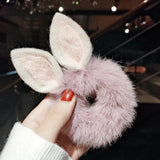 Women Girl Cute Cartoon Hair Scrunchies Panda Cows Cat Rabbit Plush Elastic Hair Bands Sweet Pontail Ties Christmas Accessories
