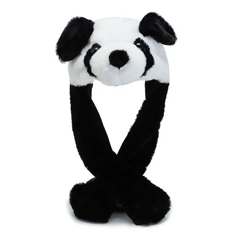 Plush Moving Rabbit Ears Hat Funny Hand Pinching Airbag Magnet Soft Hat Controllable Long Ears Cute Animal Gift Rabbit Ear Hat