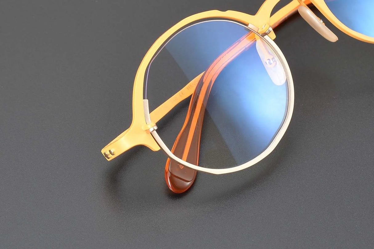 53160 Retro round pure titanium handmade glasses frame men and women irregular high-end optical frames