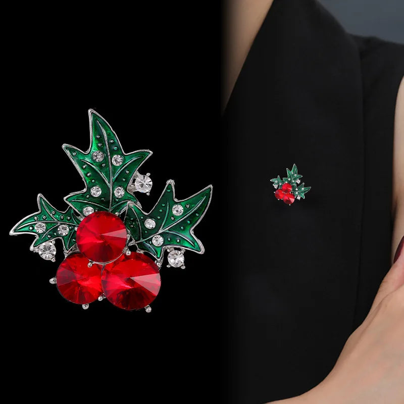 Christmas brooch apple snowflake bow cane candy ice cream gift pine cone pin men and women accessories