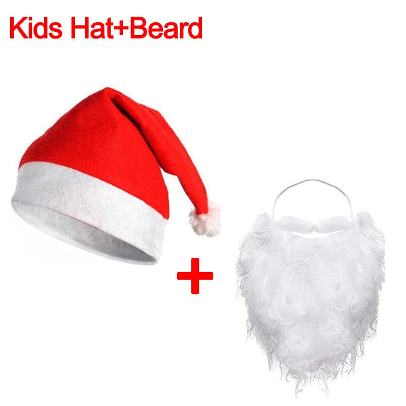 Funny Santa Beard Costume White Beard Christmas Santa Claus Beard Costume Accessories for Boys and Adults Disguise Santa