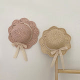Children's Summer Hat Sunshade Lace Straw Baby Girl Cap Girls Baby Sunscreen Beach Hat
