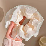 Women Lace Hair Scrunchies Girls Elastic Hair Bands Ponytail Holders Tie Hair Hoop Large Plaid Scrunchy Rubber Bands Headwear