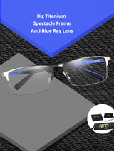Big Titanium Glasses Frame Anti Blue Ray For Computer Work Business Spectacle Screen Protective Eyeglasses Wide155mm Light