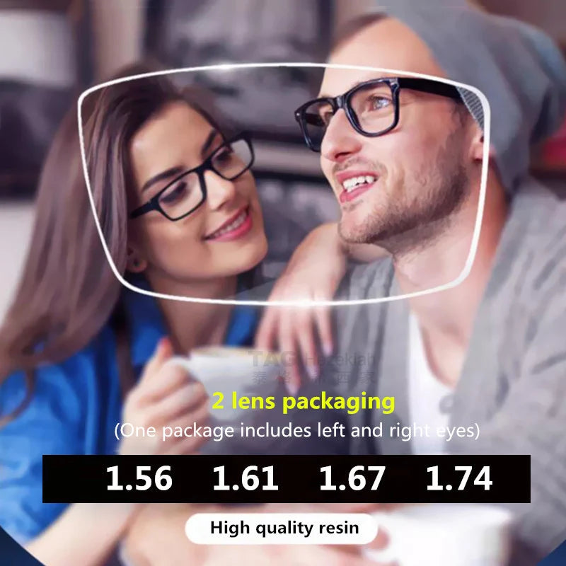1.56 1.61 1.67 1.74 Index Aspheric Optical Lenses Glasses Reading Myopia Anti blue light photochromic gray prescription lens
