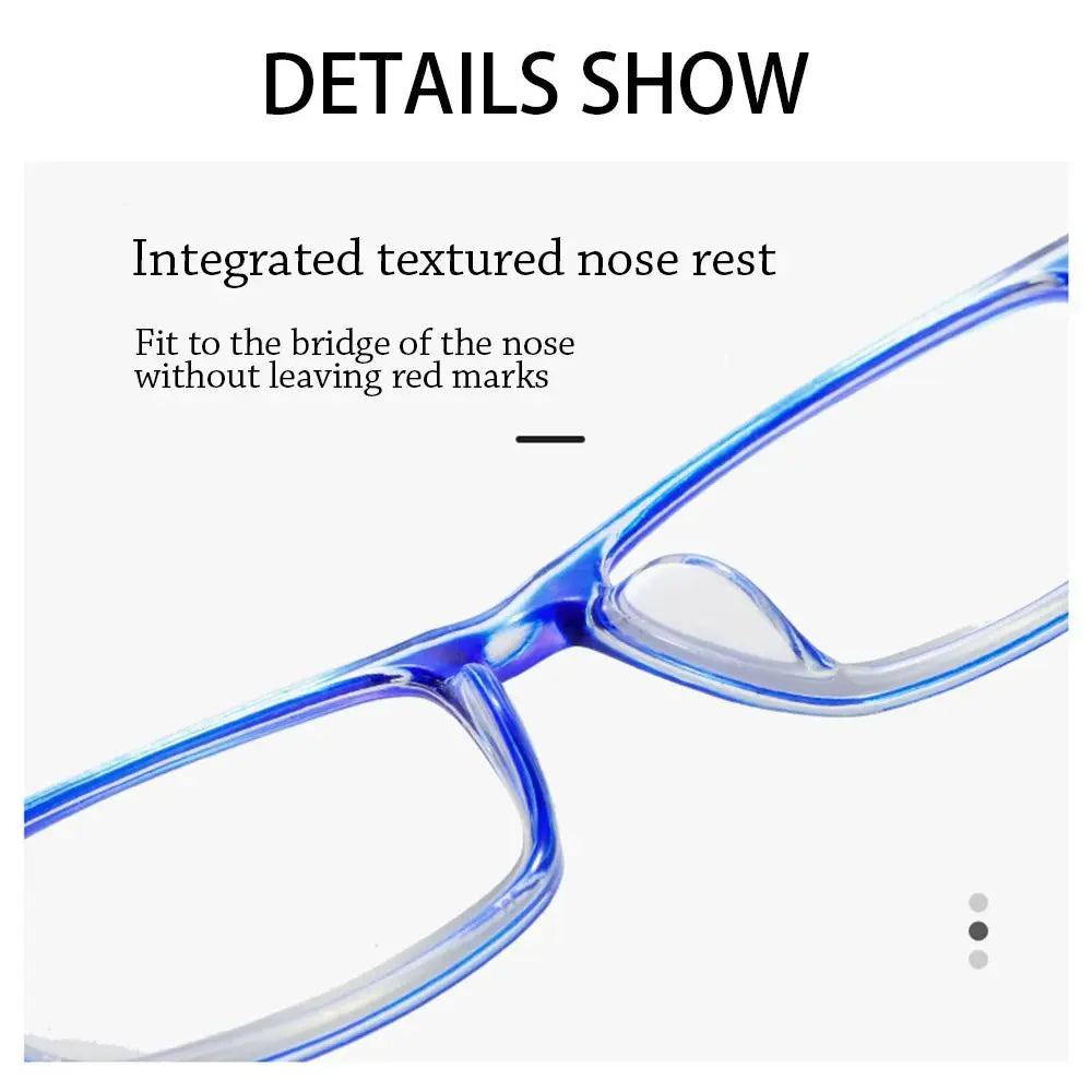 Blue Ray Blocking Anti-Blue Light Reading Glasses Multifocal Progressive Near Far Square Eyeglasses Ultralight PC