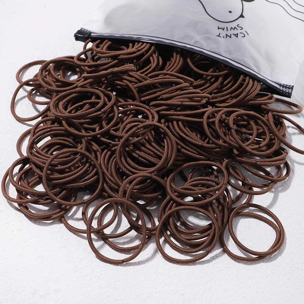 50PCS Macaron Rubber Band Hairband Headband High Elastic Durable Hair Ring Tied High Ponytail Women's Kids Hair Headwear