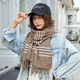 Faux Cashmere scarves for women autumn and winter thickened thermal current suede scarf Korean version of wool shawl P01