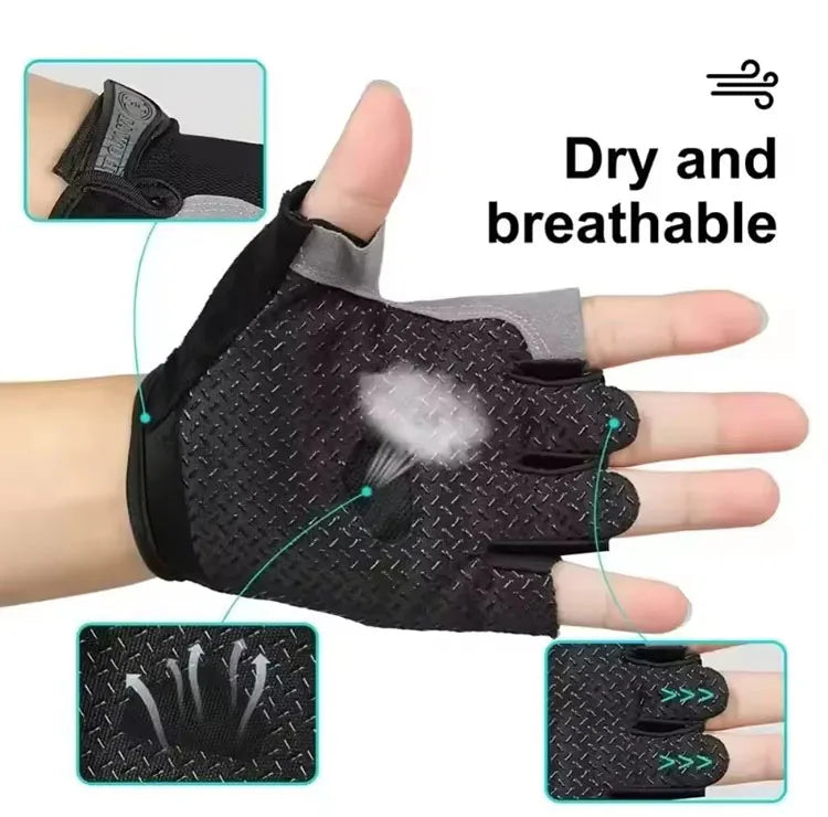 New Cycling Gloves Anti Slip and Shock-absorbing Outdoor Sports Gloves Summer Sun Protection Elastic Fingerless Gloves