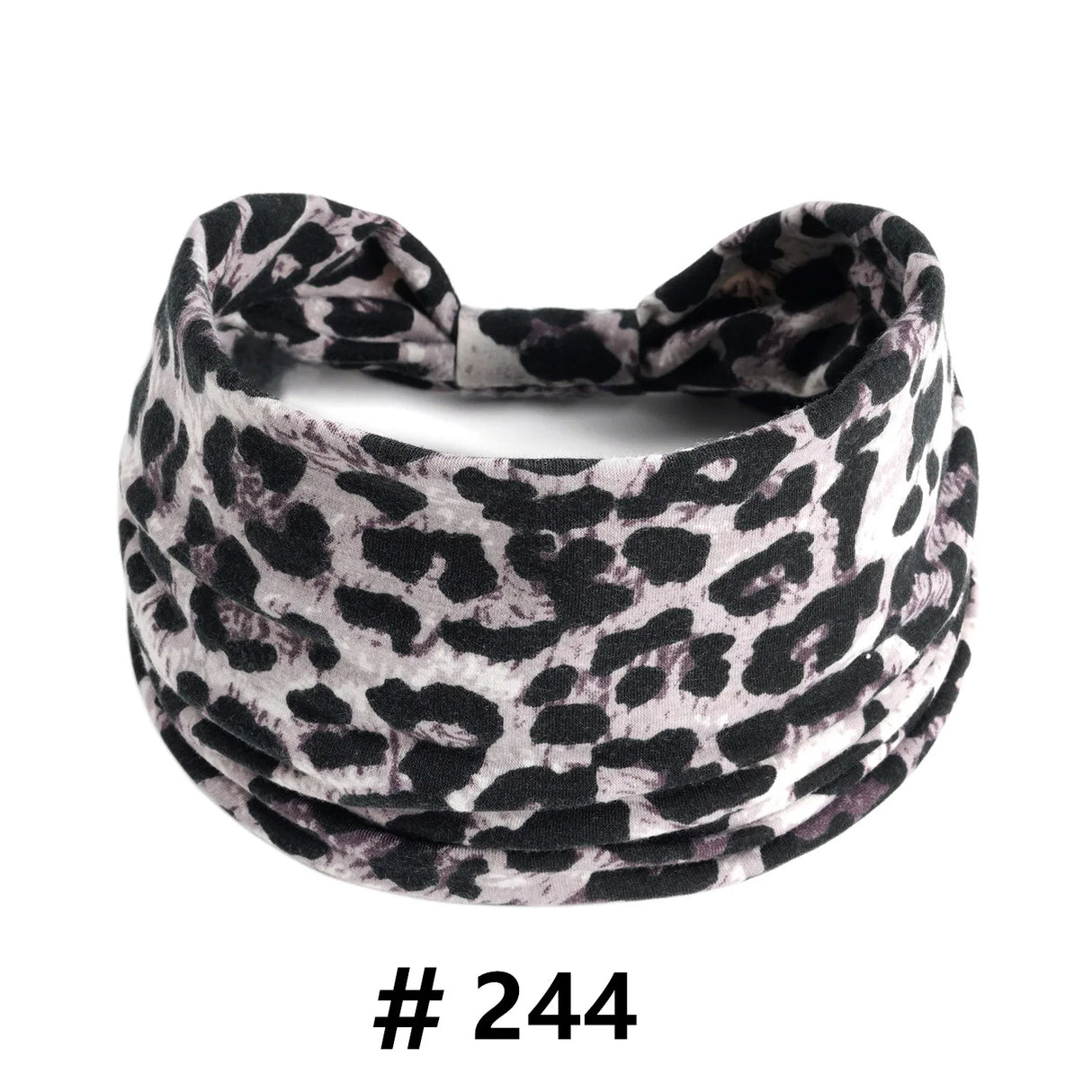 Leopard Print Headbands for Women Wide Boho Turban Head Wraps Cotton Knotted Elastic Hairbands Non Slip Workout Hair Accessories