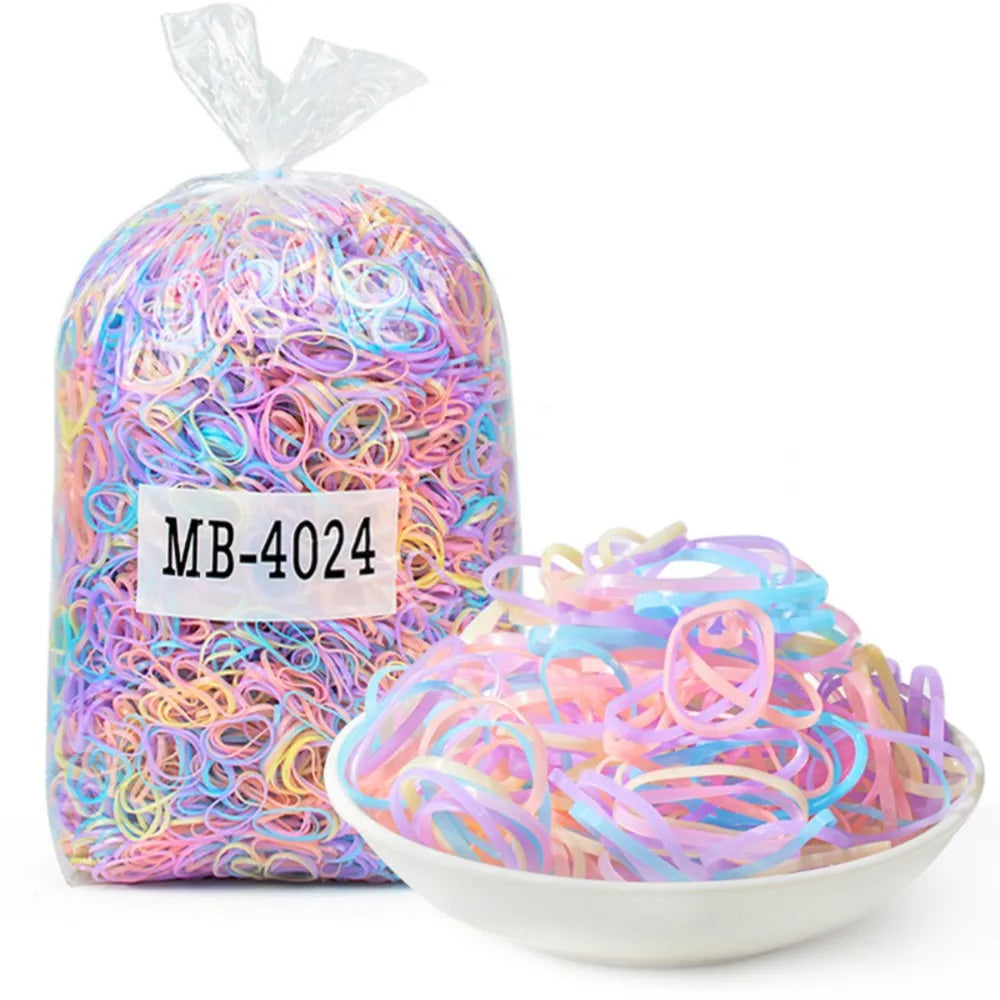 500Pcs Colorful Mini Jelly Elastic Rubber Elastics Hair Bands For Women Girl Styling Tool Set Hair Accessories Wedding Hairstyle