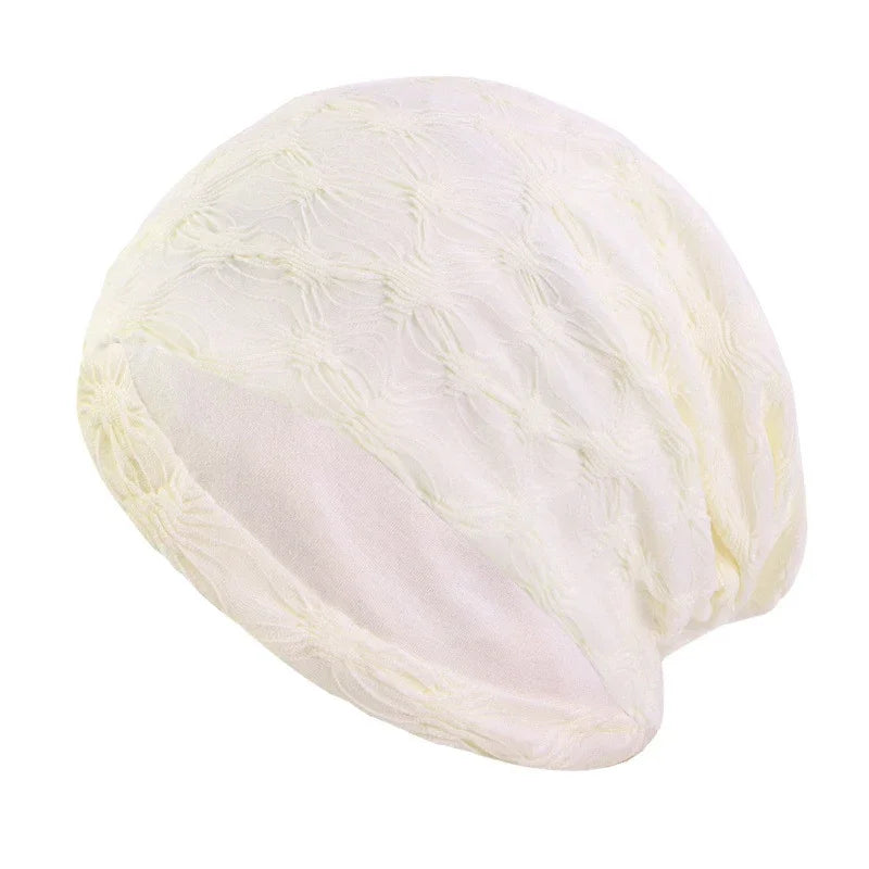 Unisex Men Women Beanie Cotton Night Sleep Cap Bonnet Chemo Hat Headwear Turban Baggy Hair Care Nightcap Pullover Hat Solid Colo