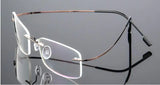 Titanium Alloy Ultra-Elastic Frameless Metal Glasses Frame for Men and Women, Rimless Myopia Prescription Glass Frames FJ868