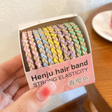 Nylon Rubber High Elastic Hair Bands Hair Ties Women Girls Candy Basic Ponytail Holder Scrunchies Gum Ropes Hair Accessories Set