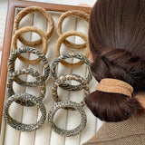 5pcs Leopard Print High Elastic Hair Ties Scrunchie Ties High Elasticity Ponytail Holder Women Girls Hair Rings Rope Accessories