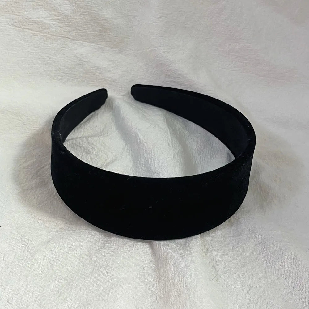 Fashion Autumn Winter Black Soft Velvet Cloth Hairbands for Women Girls Casual Shopping Face Washing Dress Up Hair Accessories