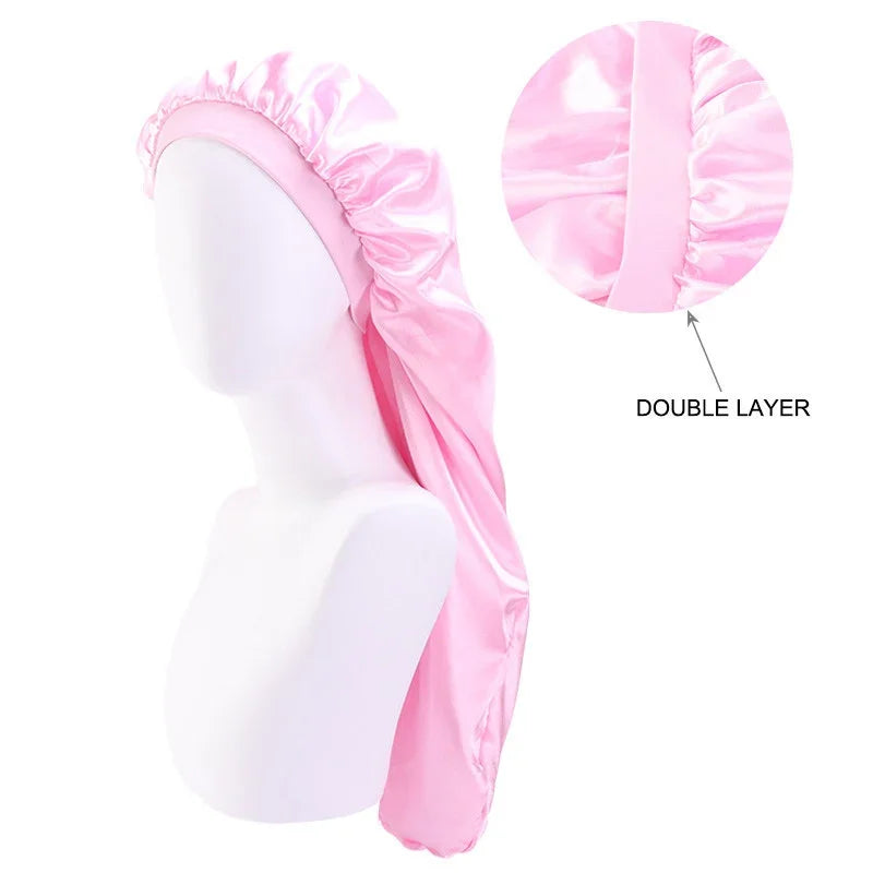 Unisex Elastic Bonnet Long Hair Sock Dreadlock Braids Cap Sleep Hats Head Wrap Turban Night Cap Hair Care Nightcap for Women Men