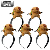 5PCS Headband Cartoon Mouse Hairband New Cartoon Plush Doll Headband French Wide-brim Hairpin Photo Headwear Creative Girl Gift