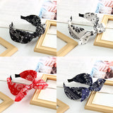 Bow Wide Brimmed Head Hoop For Women Boho Women Soft Solid Print Headbands Cross Knot Elastic Hair Hoop  Vintage Headwear New
